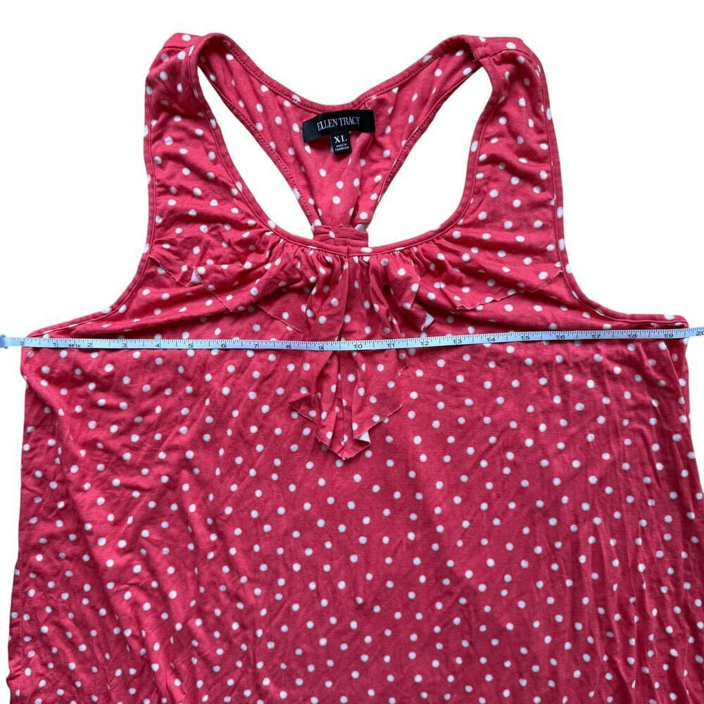 Ellen Tracy Pink White Polka Dot Pajama Top Pants Size XL Matching Set - Picture 4 of 10